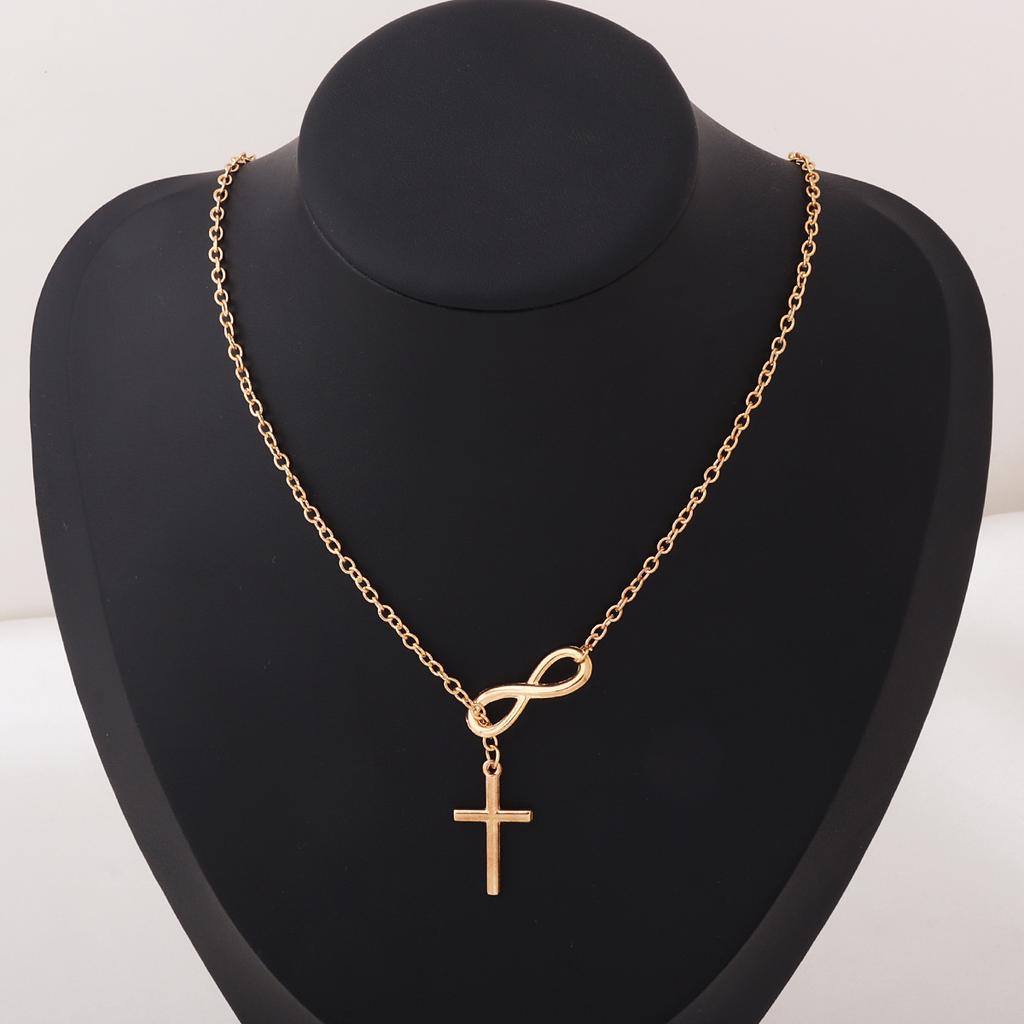 European and American Cross 8-character Sweater Chain Jewelry Girls Popular Necklace Popular Short Neck Chain Jewelry