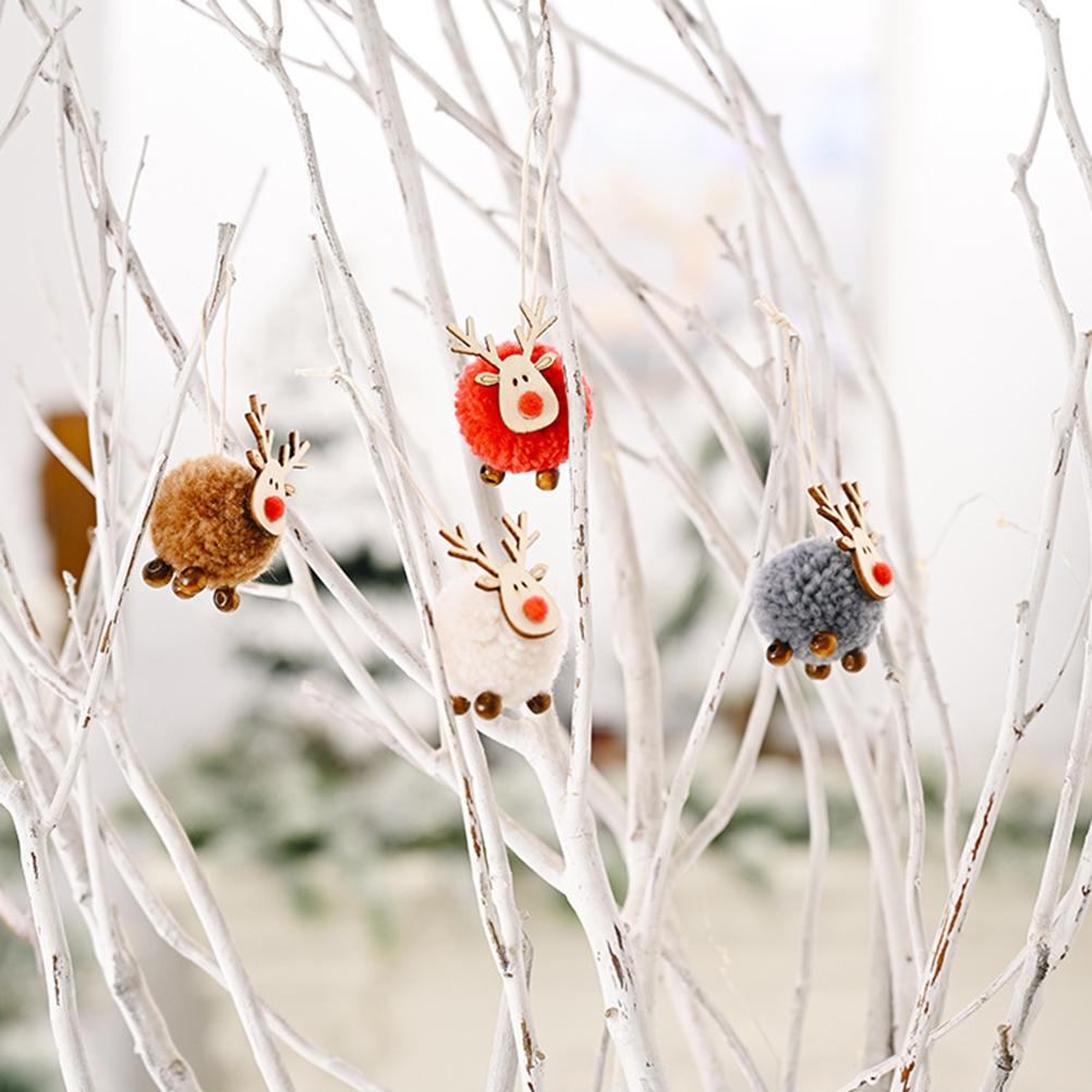 4Pcs Christmas Felt Fawn Pendant Elk Charm Christmas Tree Personalized Hanging Decorations Party Holiday Decor