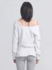 CERRIC Stitch Boat Neck Top _ Light Gray