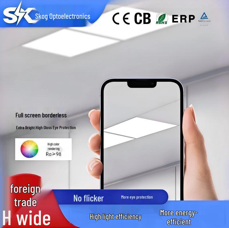 600x600 LED Flat Panel Ceiling Light - Integrated, Energy-Saving