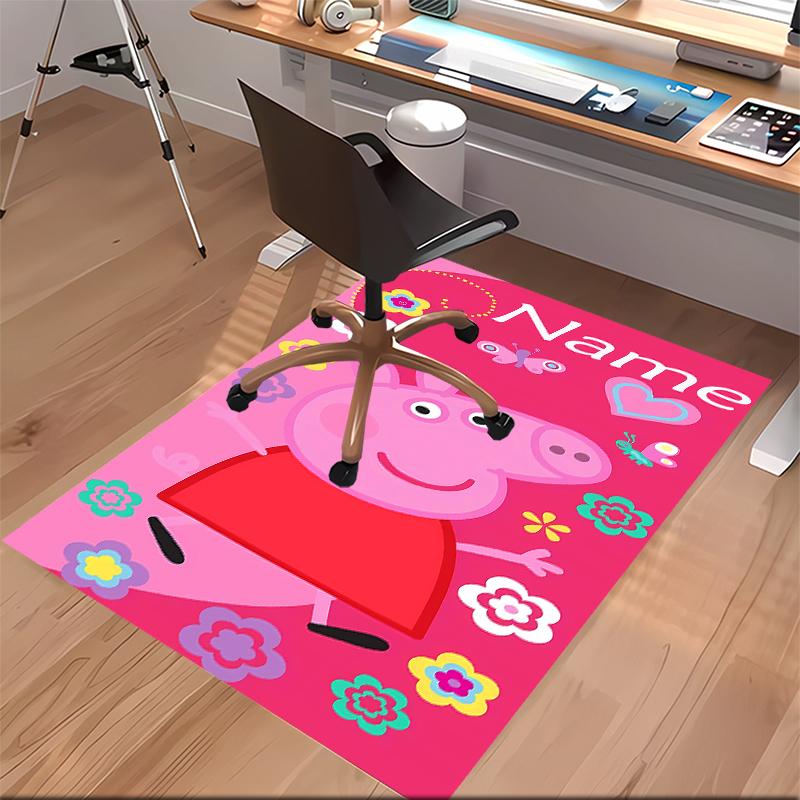 Custom personalization Peppa Pig Print Area Rug - Soft, Washable Non-Slip Indoor Mat,Living Room,Home&Office Decorative Rug