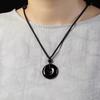 Natural Obsidian Peace Pendant for Women, Crystal Jade Necklace Pendant for Men, Birthday Gift