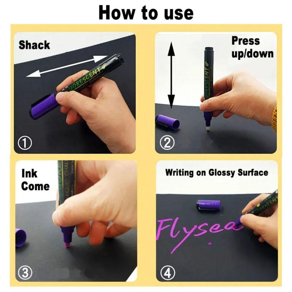 LED Writing Board Whiteboard Pen Multi Colored Highlighters Dust Free Liquid Chalk Marker Pen