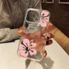 Pink Flower Minimalist Aesthetic Transparent Phone Case Suitable For iPhone 17 16 11 12 13 14 15 Pro Max Plus XR XS X 7 8 Cover