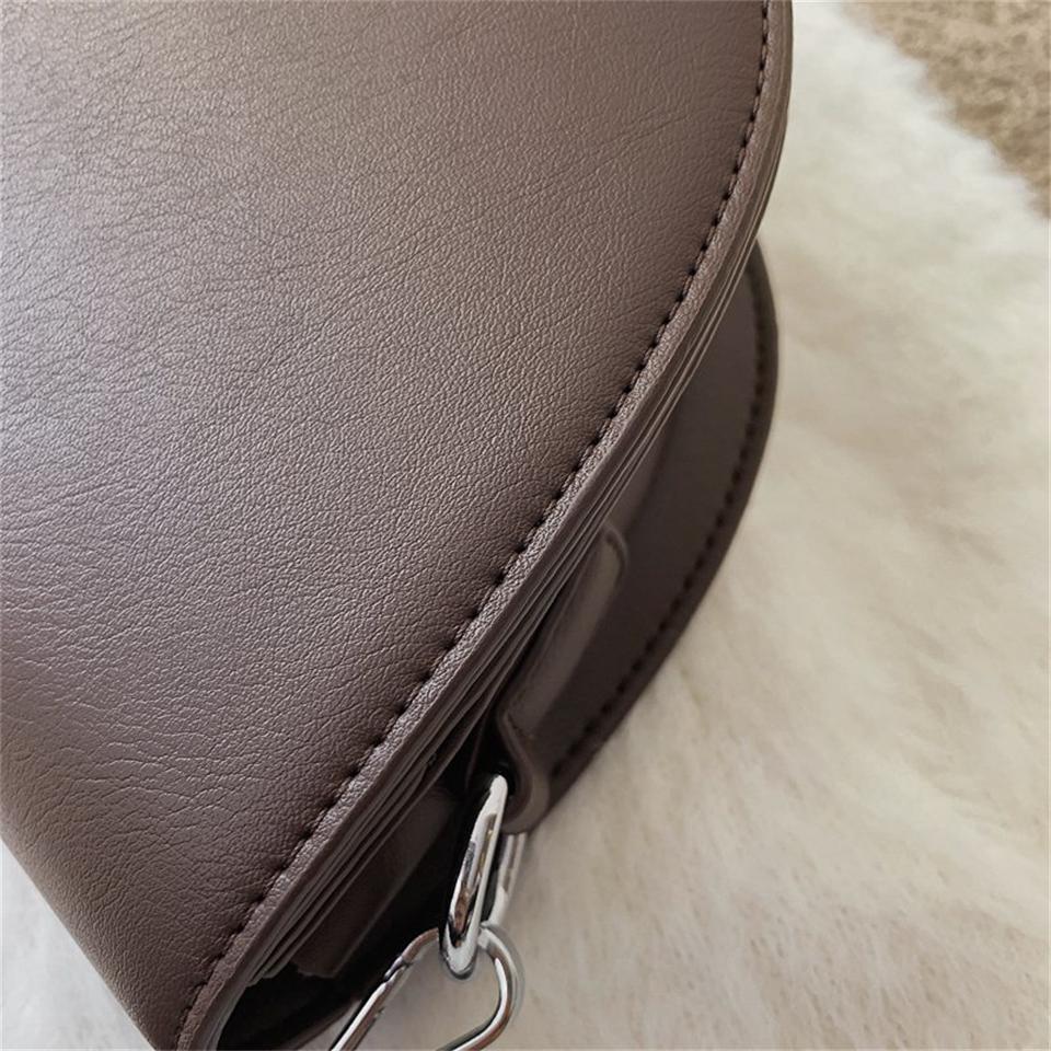 Solid Bag Retro Color Saddle High Quality Leather Shoulder Bags For Women 2024 New Simple Ladies Crossbody Bag Designer Handbags