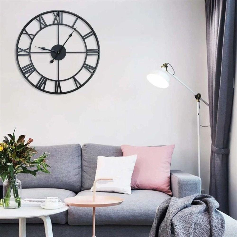 40cm Metal Iron Clock Minimalist Wall Hanging Clock Stylish Decorative Wall Clock  School