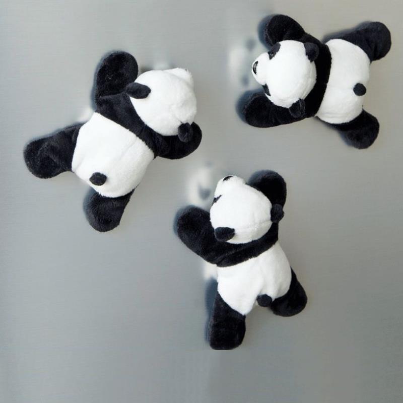 Plüschpanda Magnet Weicher Kühlschrankaufkleber Baumwoll-Accessoire Niedlich Für Kühlschrank Dekoration Kinderzimmer Dekoration Panda-Liebhaber'
