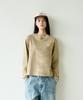Peullukeu Signature Logo Pigment Crop Long Sleeve Beige Flt719