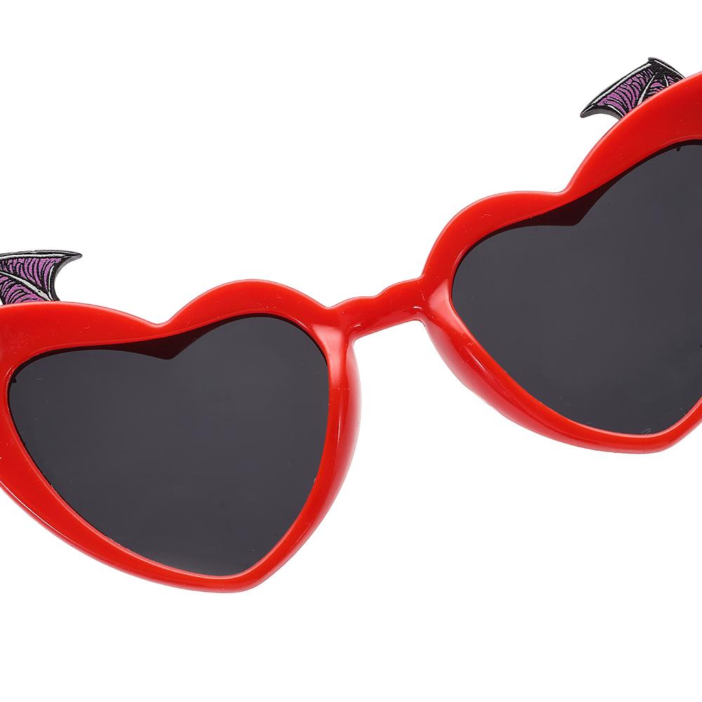 Disco Party Decoration Heart Sun Glasses Bat Wings Decor Halloween Costume Eyewear for Women