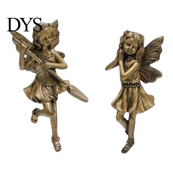 Dekorativer Topf Dekoration 2 Stück/Set Pflanzgefäß Blumenfee Figuren, Retro Harz Schmetterlingsflügel Skulpturen Statuen, Niedliche Hängende für Außen Innen