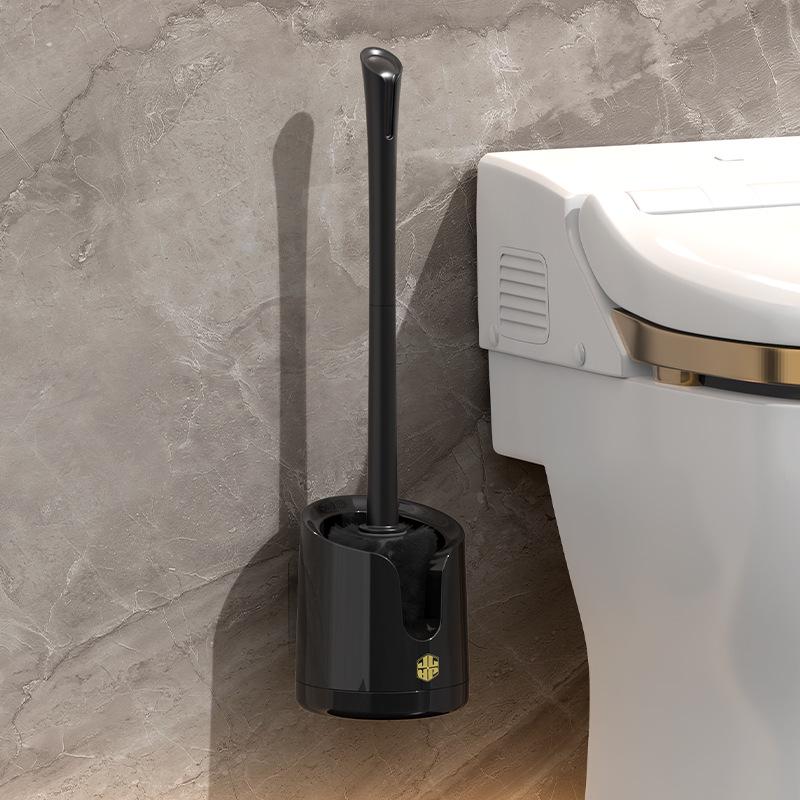 Wall-Mounted Long-Handle Toilet Brush for Corner Bathroom Cleaning