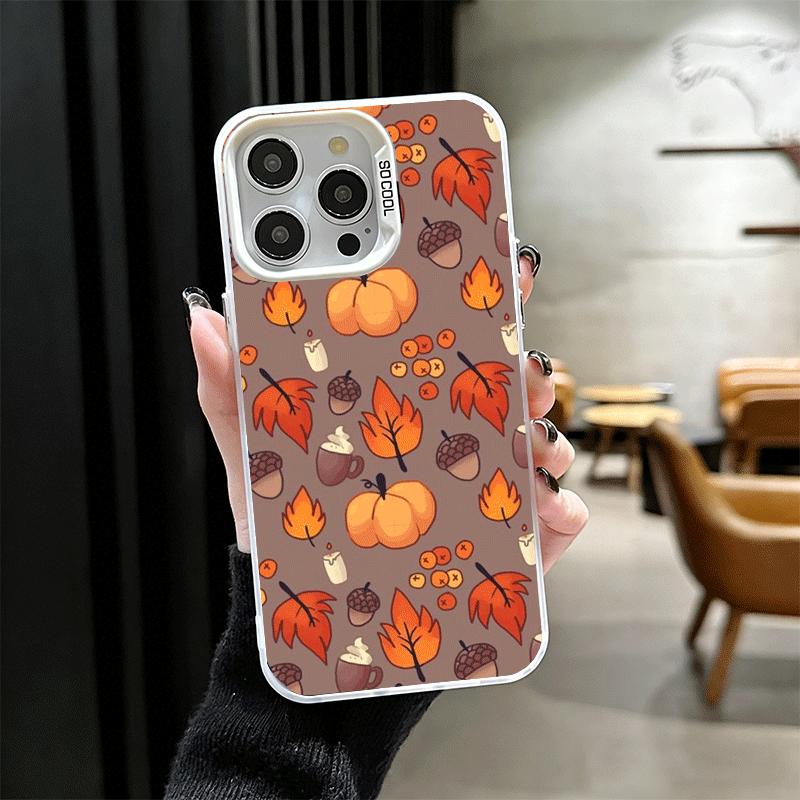 Pumpkin Happy Fall Autumn Shockproof Phone Case for iPhone 17 Air 16 16E 15 Pro Max 14 Plus 13 Mini 12 Back Cover Anti Fall Fund