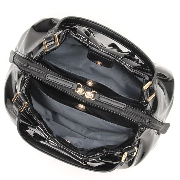 Labagagerie Weicher Emaille-Größe Elfenbein 2-Wege-Handtasche, S, B009401, (33)