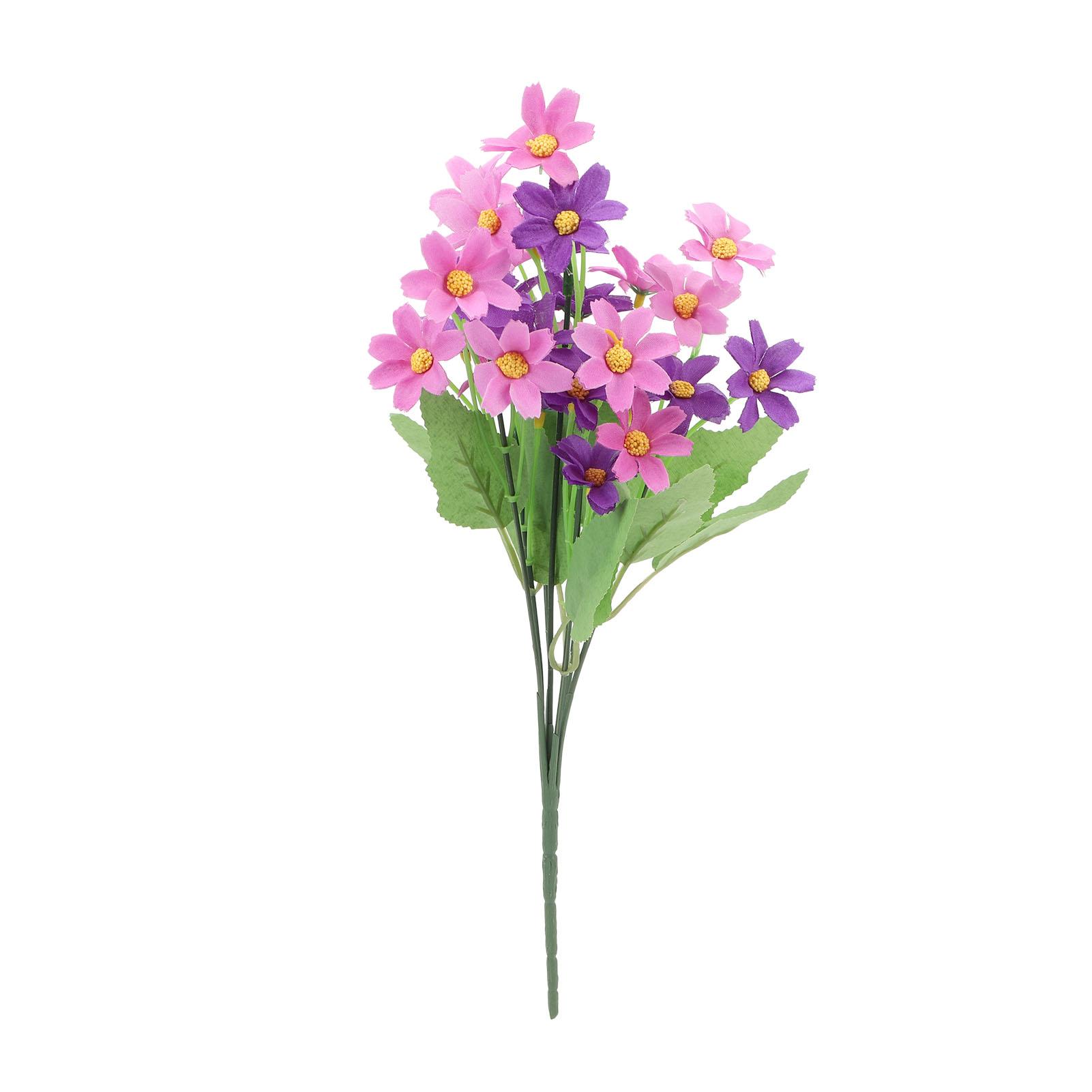 Simulated Flowers Lifelike Decorative Fake Flowers Romantic Vibrant Artificial Floral Bouquet for Fe Violet Chrysanthemum