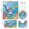 Swin Cat Decorative Shower Curtain Bathroom Set - Machine Washable, With 12 Hooks, Including Toilet Seat Cover And Bathtub Mat