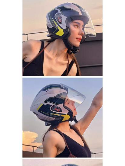 Three-Quarter Motorcycle Safety Helmet for Men & Women - Ideal for Cruising & Scooter Riding