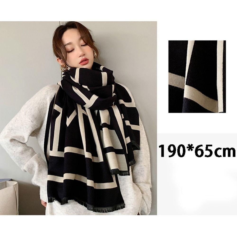190*65cm Winter Wraps Scarf Women Lady Fringed Shawl New Cashmere Shawl