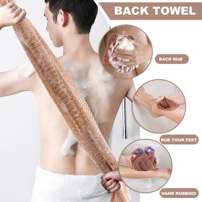 Bath Towel Soft Tough Material Long Drawstring Design Dense Mesh Home Bathroom Back Scrubbing Towel Shower Accessory