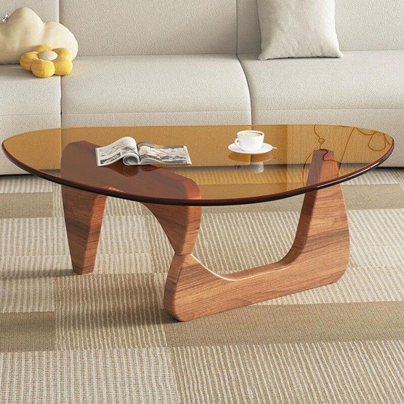 Modern Minimalist Round Tempered Glass Coffee Table