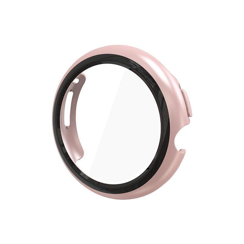 

Чехол для ПК с пленкой для Google Pixel Watch/Pixel Watch 2, защитная пленка для экрана, защитная рамка из закаленного материала, твердый корпус для Pixel Watch, аксессуары For Google Pixel Watch 1/2 розовый