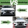 Pro Mercedes Benz W205 C205 S205 C43 C180 C200 C300 2019 2020 2021 Automobilový přední nárazník v AMG stylu, lip body kit pro úpravu karoserie