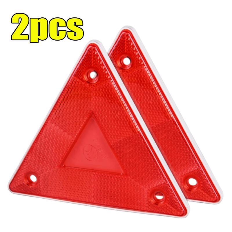 Dreieck Warnreflektorstreifen für Anhänger Wohnmobil Bord LKW Kennzeichenleuchte 1-4 Stück Fahrzeug Stopp Warnschild Rot Sicherheitsreflektor