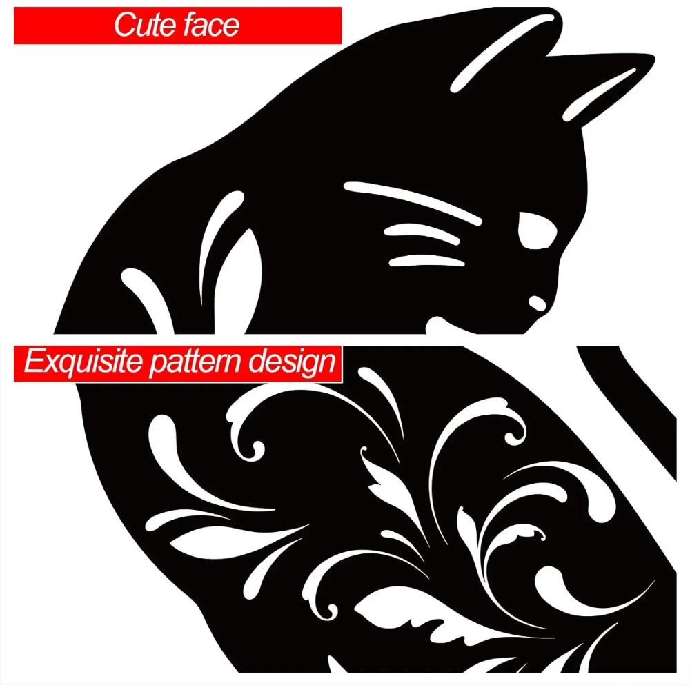 Elegant Metal Cat Decor Black Silhouette Stakes Outdoor Wall Art Modern Garden Sculpture Home Exterior