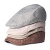 Cotton and Linen Forward Cap Men's Simple Retro Duck-teak Cap Autumn Hat Literary Youth Beret Old Man Cap