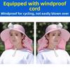 With Neck Flap Electric Fan Bucket Hat Full Face Cover Women Sun Hat Tea Picking Hat  Hiking