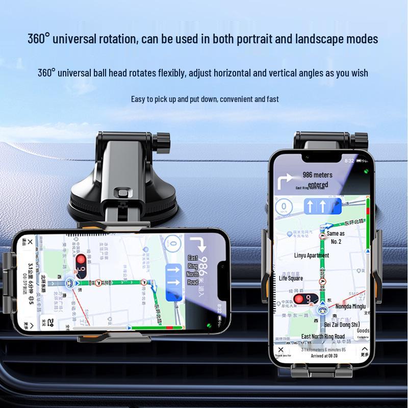 Creative Car Phone Holder with Spring Damping Clip for Dashboard - Bustling City Design