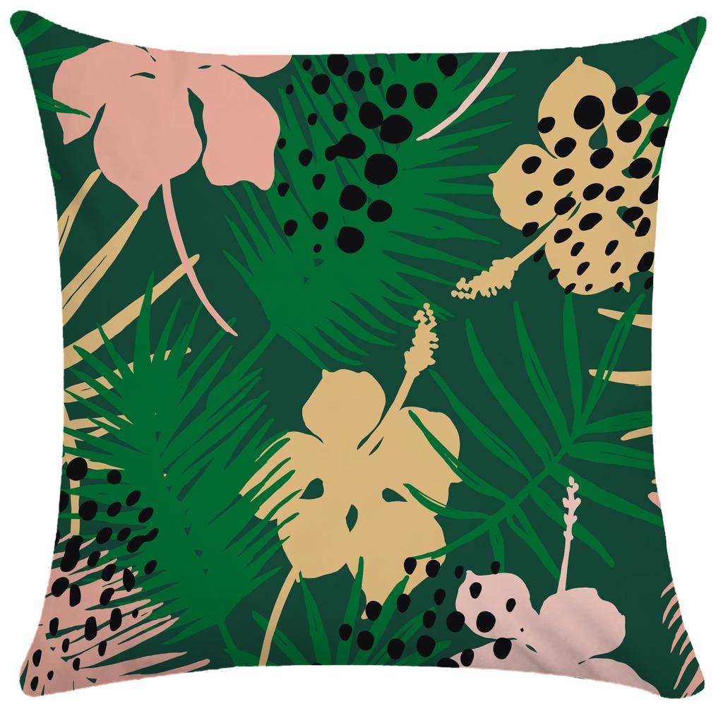 Pflanzenblatt-Kissenbezug, weicher, kurzer Plüsch-Kissenbezug, tropischer Regenwald-Kissenbezug, Kissenbezug, Umarmungskissenbezug