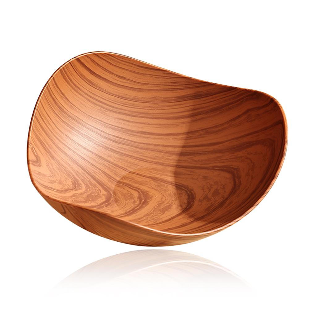 1/2/4Pcs Creative Imitation Wood Grain Fruit Plate Dessert Tray Snack Fruit Plate Reusable Household Food Plate for Kitchen