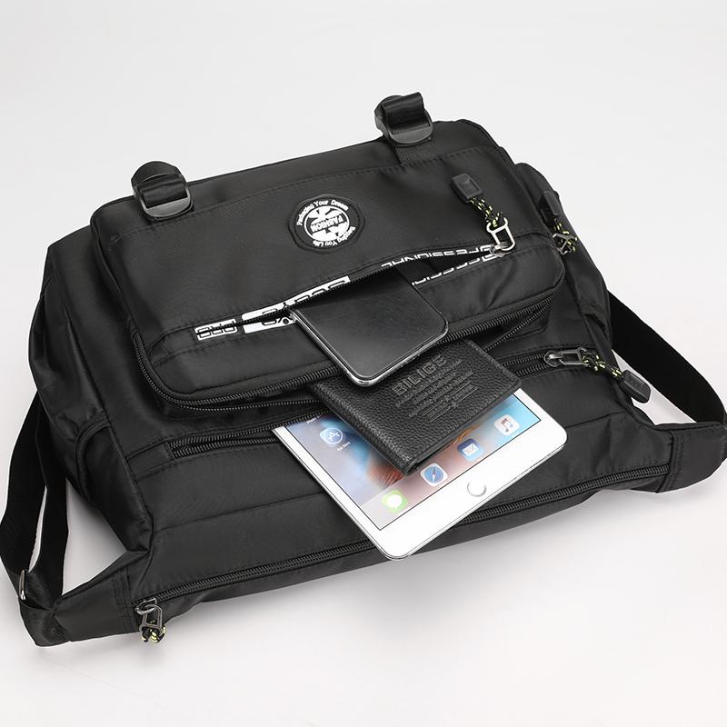 Large Capacity Men's Shoulder Bag – Waterproof Oxford Messenger Bag with Adjustable Strap & Secure Pockets