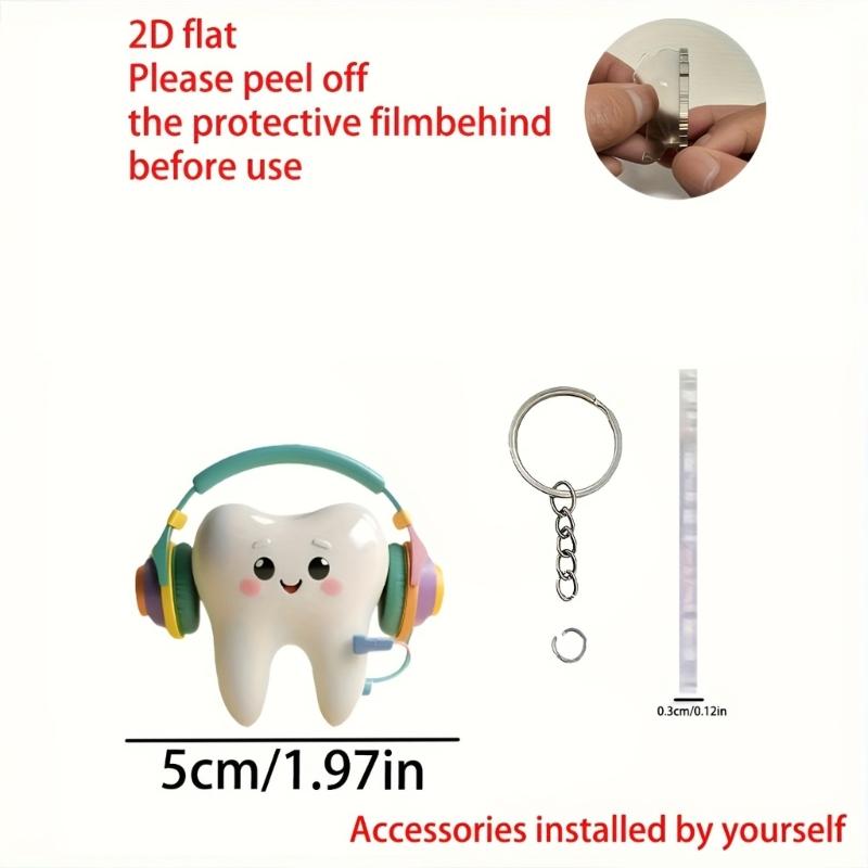 Double Texture Tooth Auto Hanging Pendant Ornament Craft Adjustable Decoration Suitable For Christmas Birthdays Travel