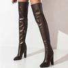 Fashion Over the Knee High Boots Women Shoes 2024 Winter Point Thigh High Boot Sexy Blue Green Party Dance Shoe Lady Big Size 48