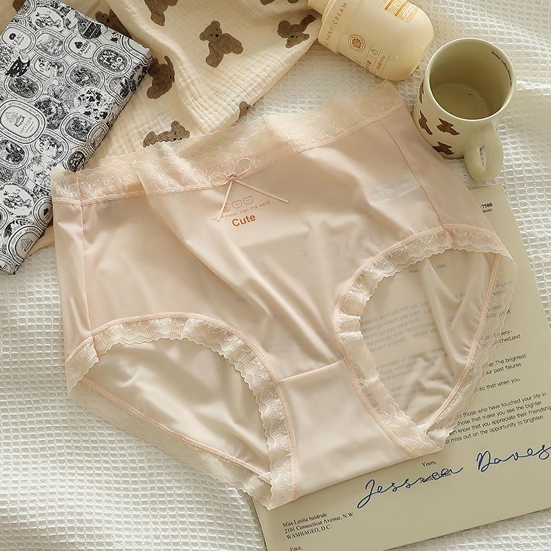 Bow Tie Soft High Elasticity Panties with No Trace and High Waist Women’s Panties