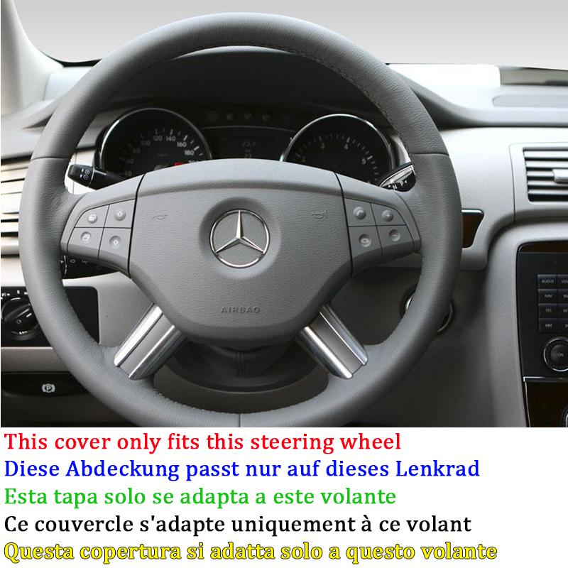Car Steering Wheel Braid Cover Black Leather 100% Fit For Mercedes Benz W164 M-Class ML350 ML500 X164 GL-Class GL4