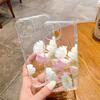 Simple pink and white tulip Apple 17pm mobile phone case anti-drop protective case iPhone15pm transparent soft case light and thin
