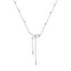 Titanium Steel Necklace Bow Pearl Fringed Wind Collarbone Chain Temperament Versatile Niche Beaded Sweater Chain Jewelry