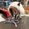 Bonnet Tricoté Mignon en Laine d'Agneau Coréen pour Femme avec Protection Oreilles – Style Automne/Hiver à Nouer