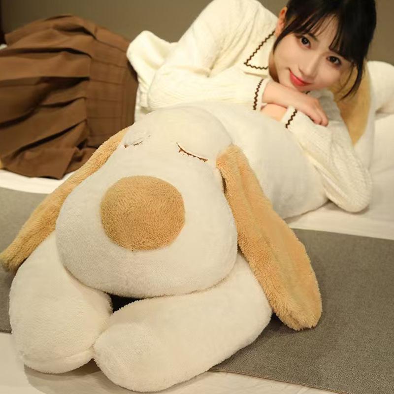 

Lying on the head dog doll large cute lying on the dog sleeping pillow long dog throw pillow girl sleeping holding rag doll 100cm белый