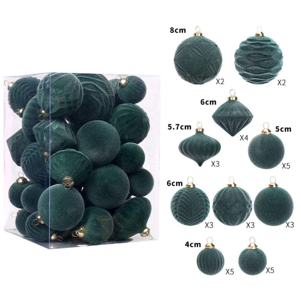 New Flocked Christmas Ball Gift Ball DIY Christmas Tree Ornament Xmas Decorations Xmas Baubles Xmas Tree Hanging Pendants