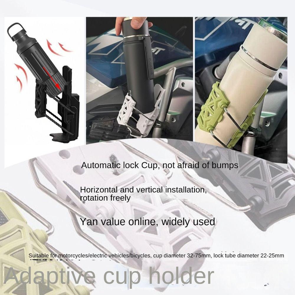 Universal Fit Motorcycle Water Bottle Holder 360° Adjustable Handlebar Cup Cage MTB Cycling