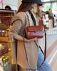 Oil wax cowhide women's bag single shoulder crossbody women's bag practical multi-compartment simple and fashionable change bag shell bag