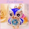 Adorable Cartoon Rhinestone Owl Keychain For Women Cute Animal Metal Keyring
