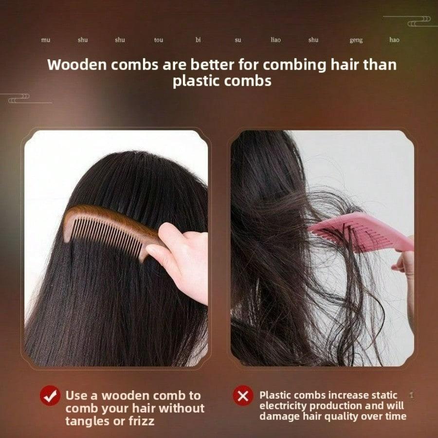 Wooden Comb Fine Teeth Massage Comb Hair Comb Wooden Hair Brush