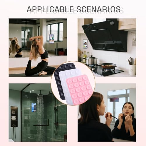 3-piece Set of Double-sided Silicone Suction Cup Mobile Phone Fixing Pads 24 Sets of Anti-skid Adsorption Brackets Multi-scene Handheld Mobile Phone