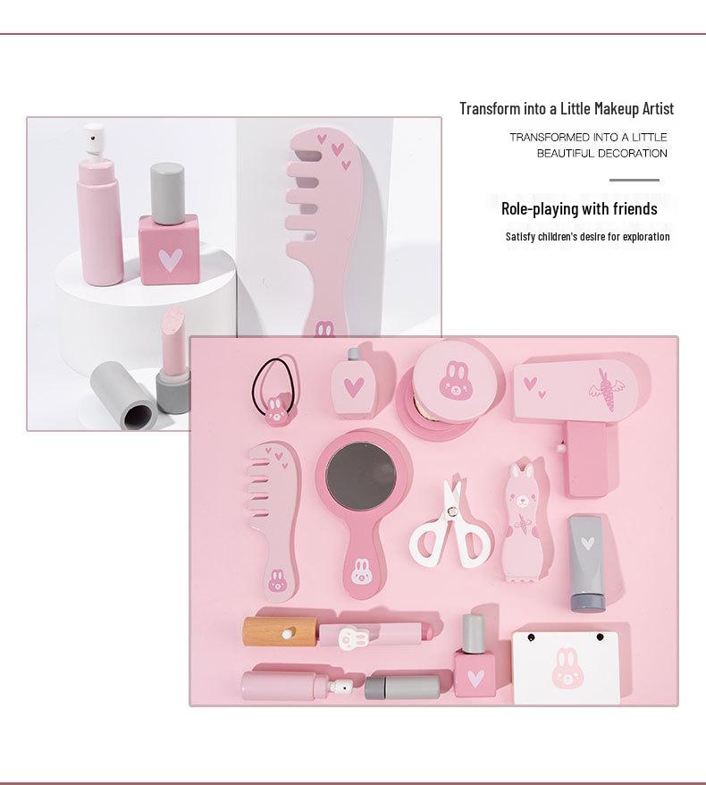 Nordic Kids' Pink Princess Vanity Table & Makeup Set - Perfect Birthday Gift for Girls