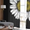 Daisy Black Background Tulle Curtain Home Office Window Decor Bedroom Kitchen Balcony Modern Sheer Curtain
