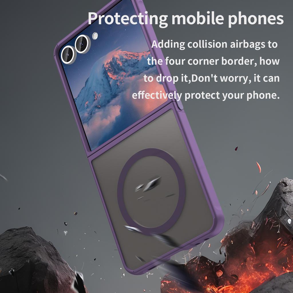 Samsung Galaxy Z Flip 7 Phone Case,Magnetic Shockproof Phone Case,Bumper Hybrid Cover for Samsung Galaxy Z Flip 7